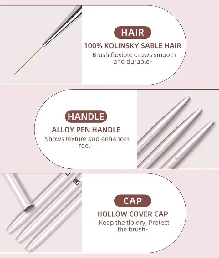 Brosse à ongles peinture ligne de dénudage UV Gel polissage conseils de conception