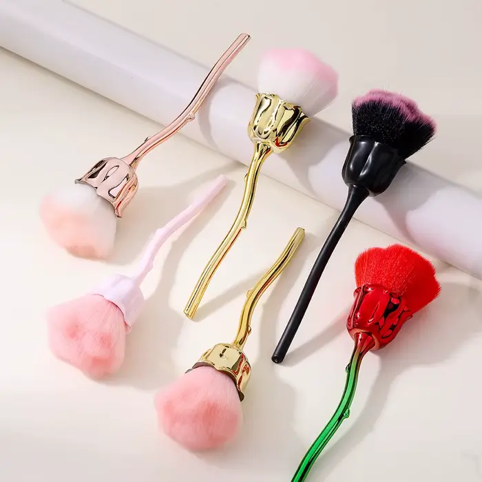 Brosse pour Nail Art, fleur Rose