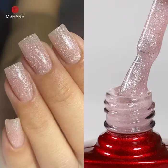 MSHARE – vernis Gel à Base en caoutchouc scintillant pour ongles