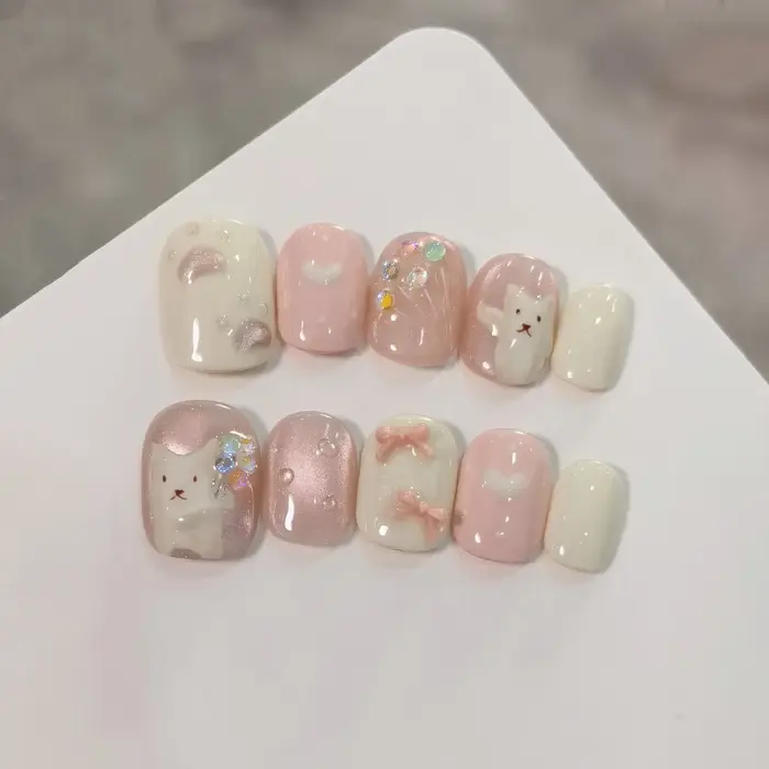 Ensemble de 10 ongles à pression faits à la main