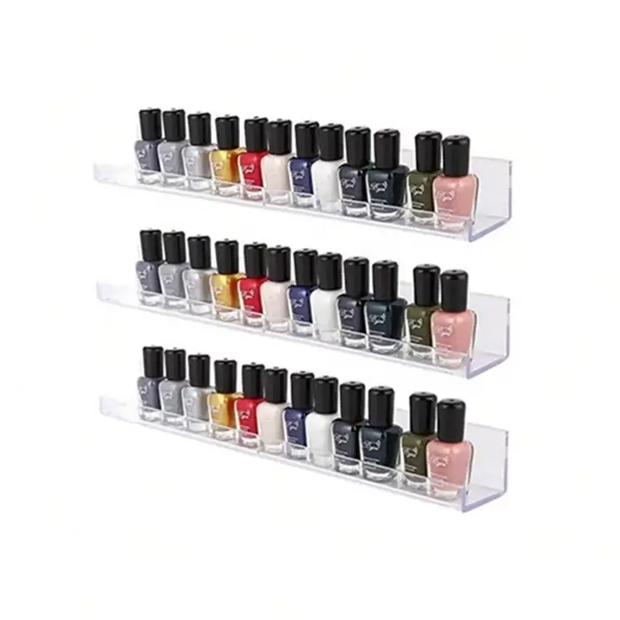 Présentoir mural en acrylique pour vernis à ongles avec vis