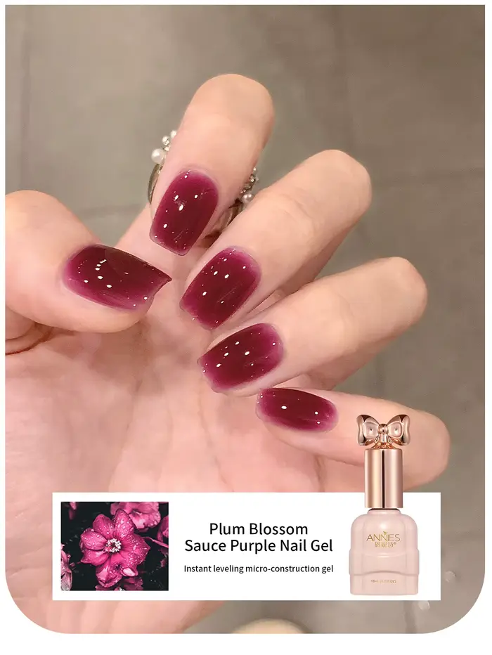 Vernis à ongles Gel rouge cerise foncé 10ml, vernis Gel à tremper, traitement à la lumière UV pour N