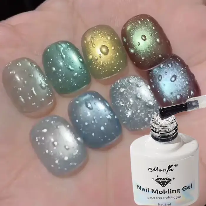 Gel à ongles semi-solide sans résidu effet goutte d'eau