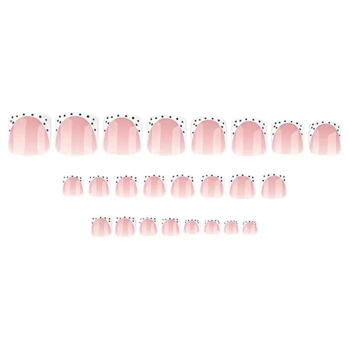 Faux ongles de pieds blancs français 24 pièces