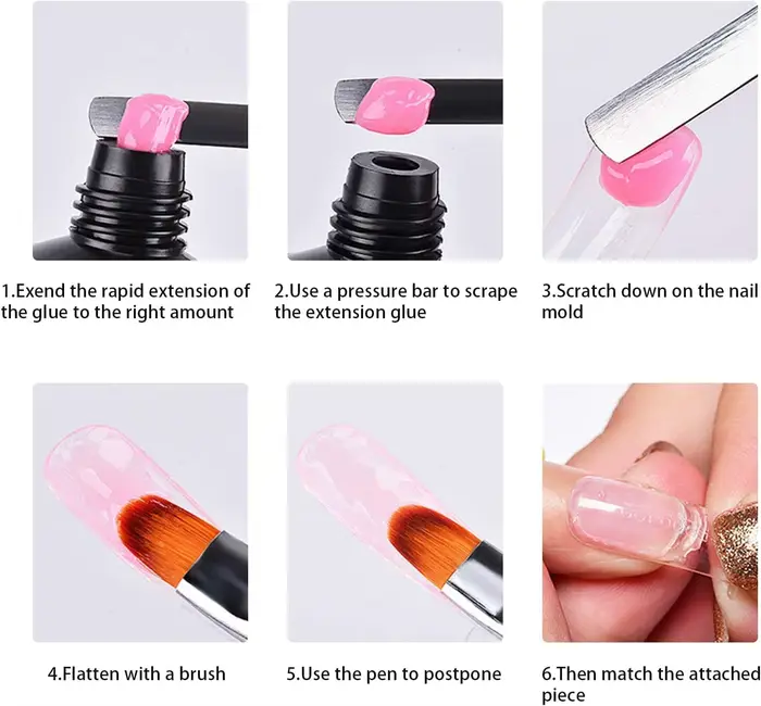 Kit de gel pour ongles avec 100 faux ongles et brosse