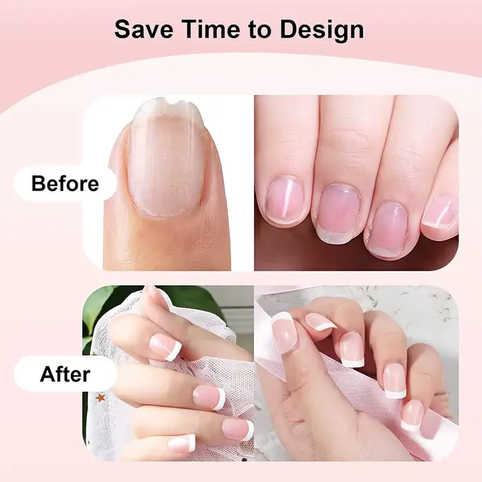 120 pièces rose court carré blanc français faux ongles 24*5 bandes couverture complète acrylique presse