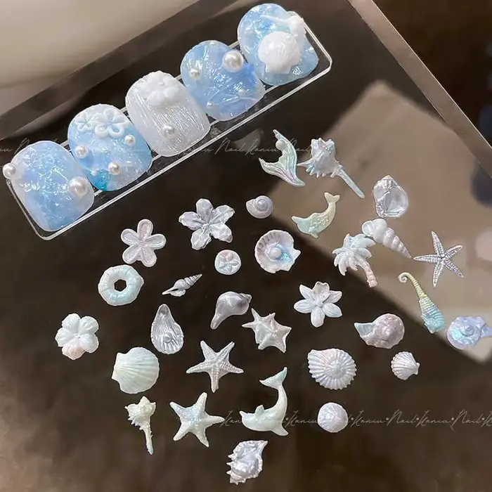 Moule d'art des ongles thème Océan d'été avec coquillages