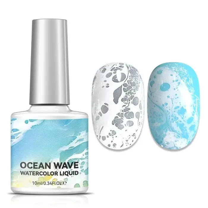 Gel à ongles liquide blanc effet vague éclatante