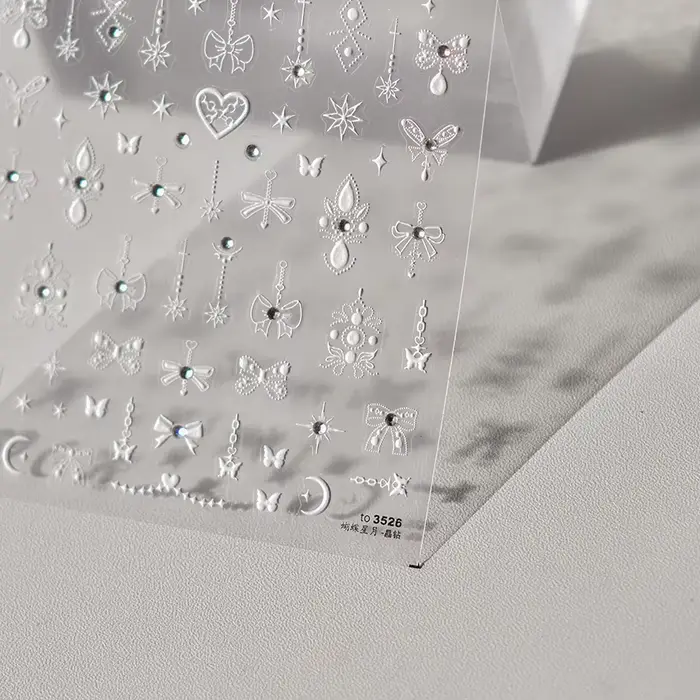 Autocollants pour ongles en cristal et diamant 5D, 1 pièce, stickers de décoration, laser, nœud papi