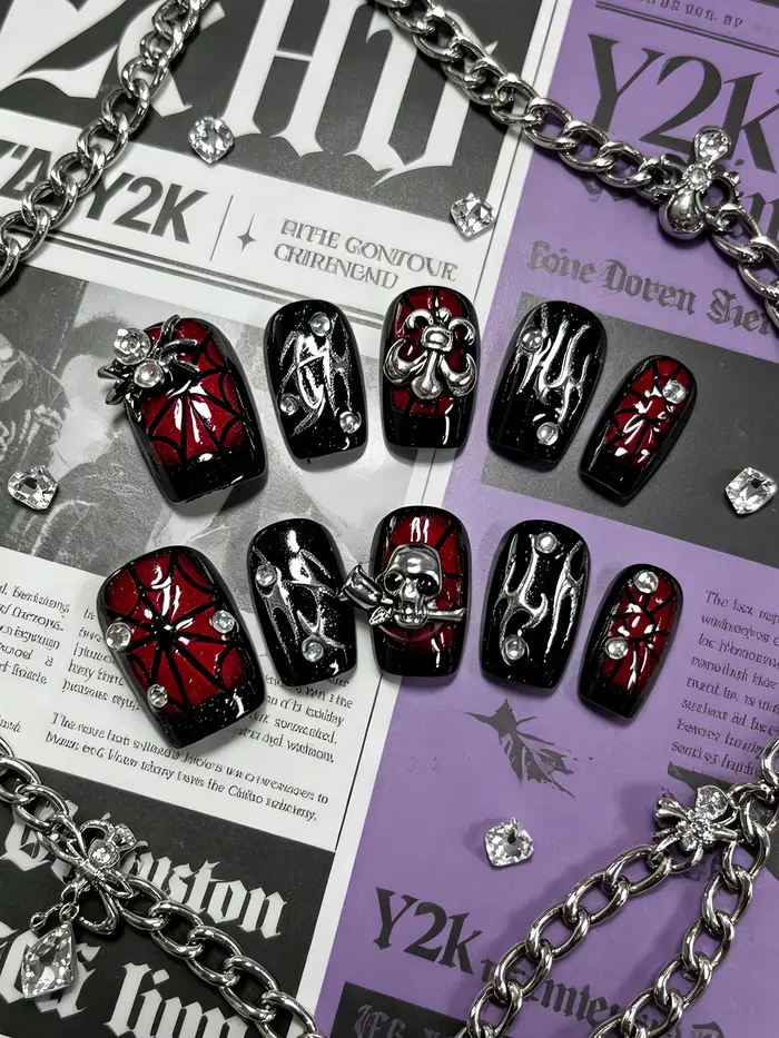 10 ongles courts de forme carrée