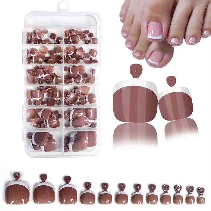 120 pièces brillant nu rose français presse sur ongles ensemble 1 * boîte court