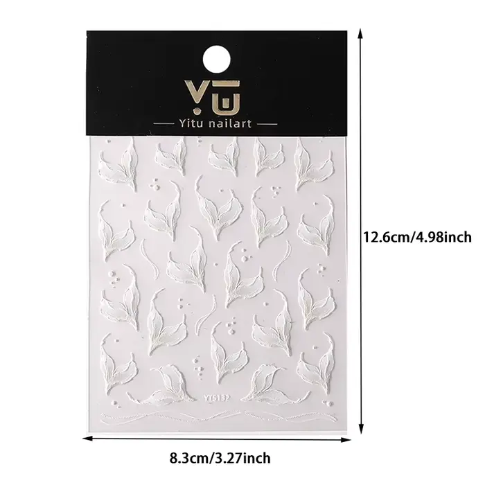 Autocollants pour ongles en queue de poisson blanche, autocollants pour Nail Art, décalcomanies pour