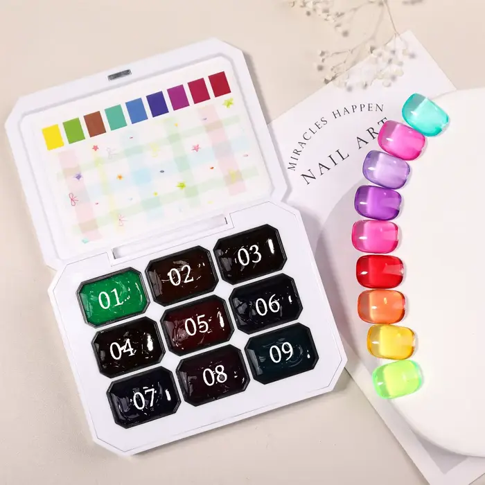 Gel à ongles solide 9 couleurs effet gelée estivale, couleur verre bonbon, nouveau transparent, pour