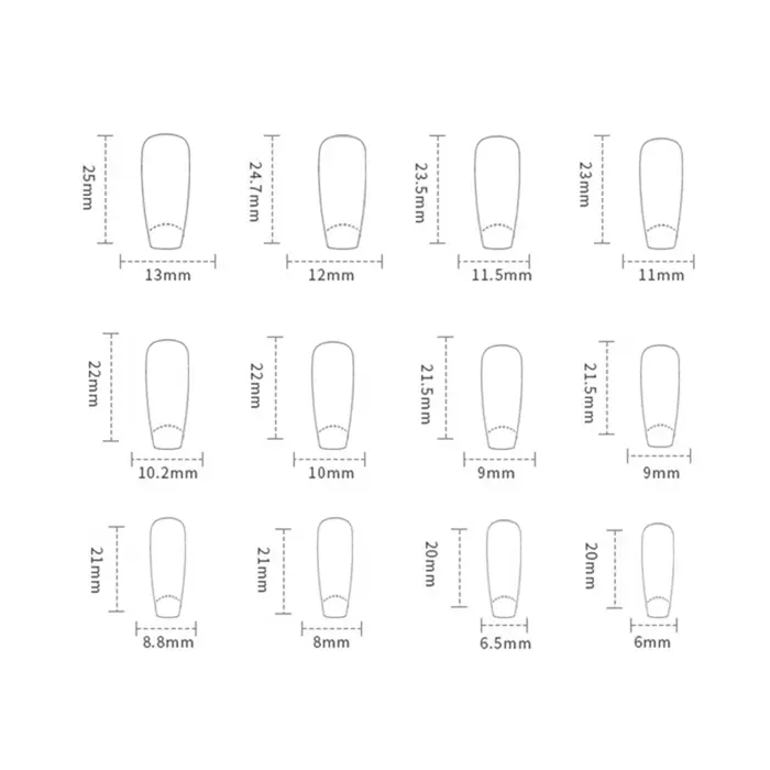 24 faux ongles à presser
