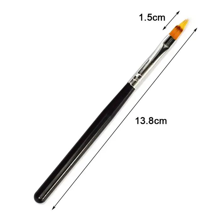 1 pièces brosse à ongles stylo UV Gel dégradé floraison Nail Art peinture manche en bois Nylon cheveux noir blanc rouge