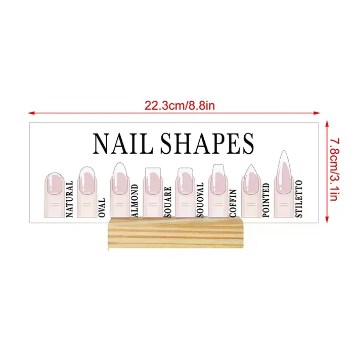 Panneau d'affichage de formes d'ongles en acrylique