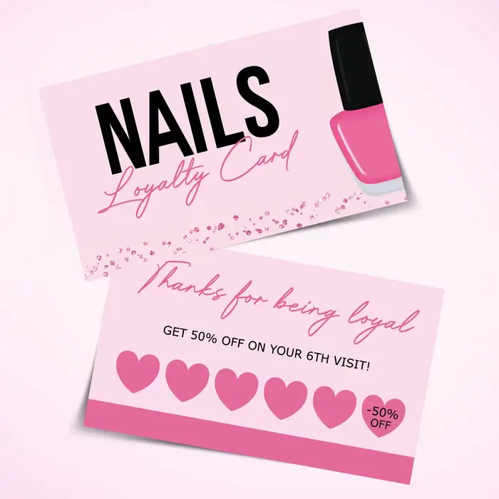 Cartes de fidélité pour salon de manucure