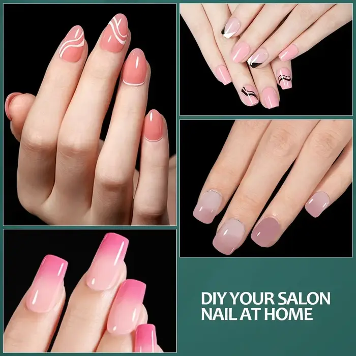 Nailpop 600 pièces pointes d'ongles couverture complète longueur moyenne ballerine presse sur faux ongles extensions conseils avec boîte pour les Salons et le bricolage à la maison