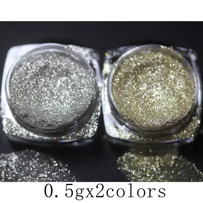 Pigment nacré en gros de la série Ray Shine argenté et doré pour la décoration d'ongles, peinture sc