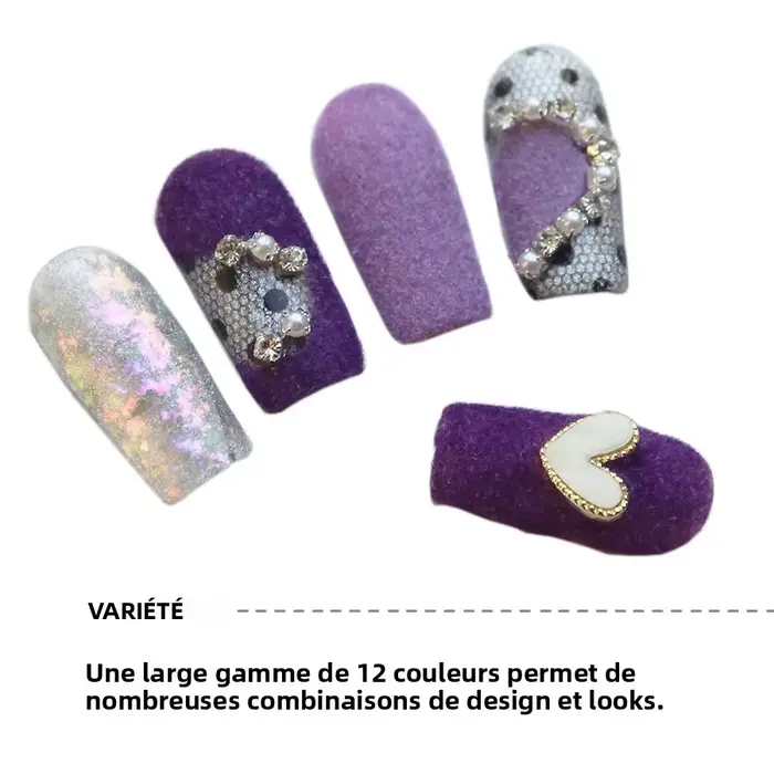 Poudre de flocage de Pigment de velours pour Nail Art