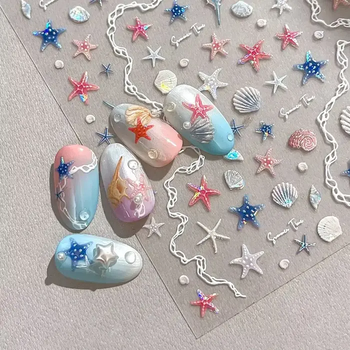 Autocollants pour ongles thème mer d'été