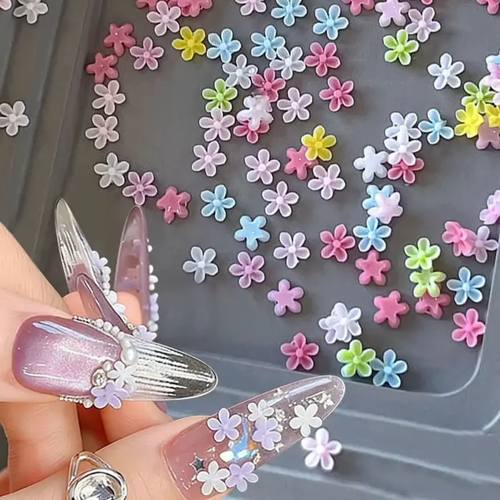 100 pièces de fleurs en résine colorées (frangipanier