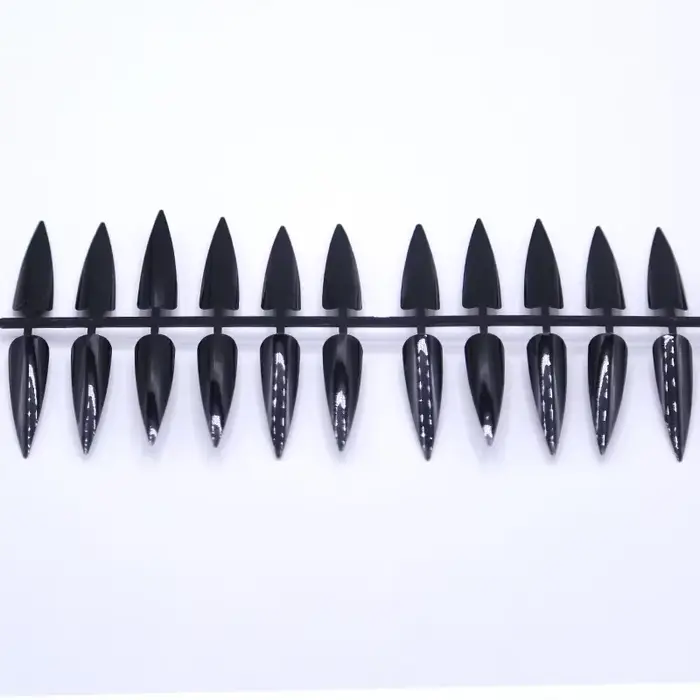 240 pièces ensemble d'art des ongles clair naturel couverture complète ovale extrémité pointue Stiletto longs faux