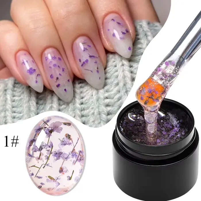 MEET ACROSS 5ml rose fleur séchée Gel vernis à ongles