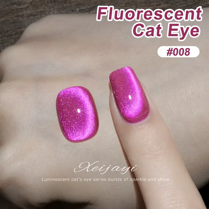 Vernis Gel Fluorescent yeux de chat 15ml cristaux de cristal Gel magnétique avec étincelles vernis S