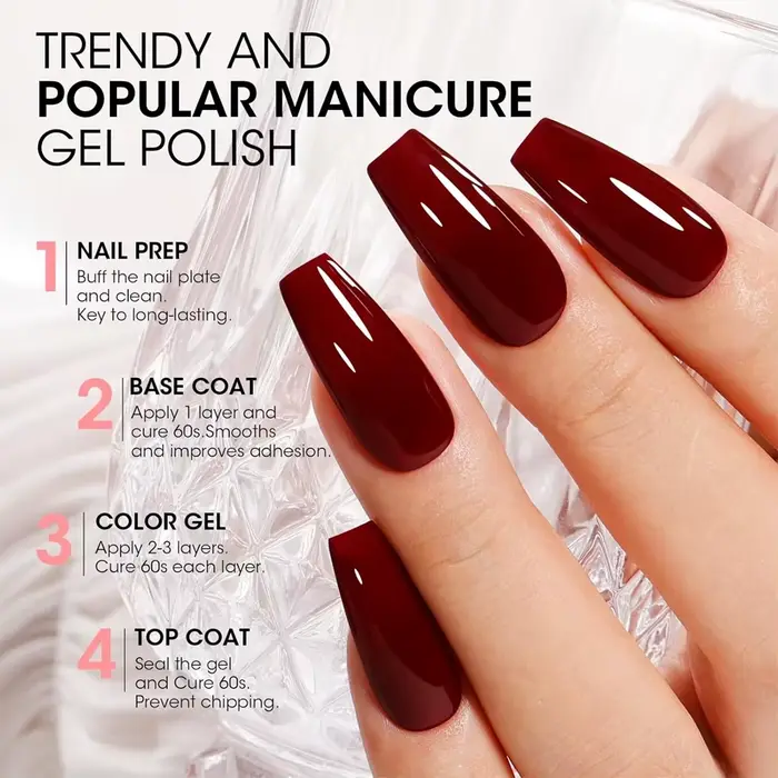 Vernis à ongles Gel rouge bordeaux
