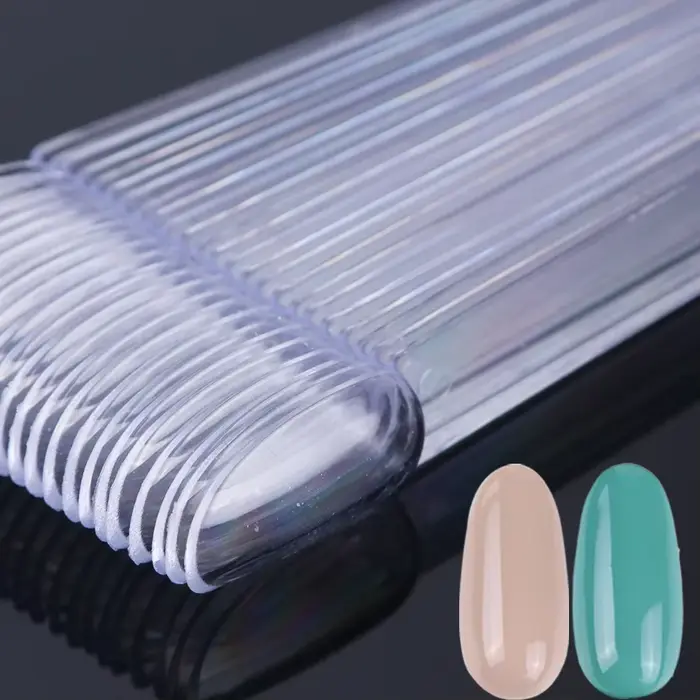 Embouts d'affichage pour faux ongles, 50 pièces, tableau de couleurs naturel clair, Style éventail o