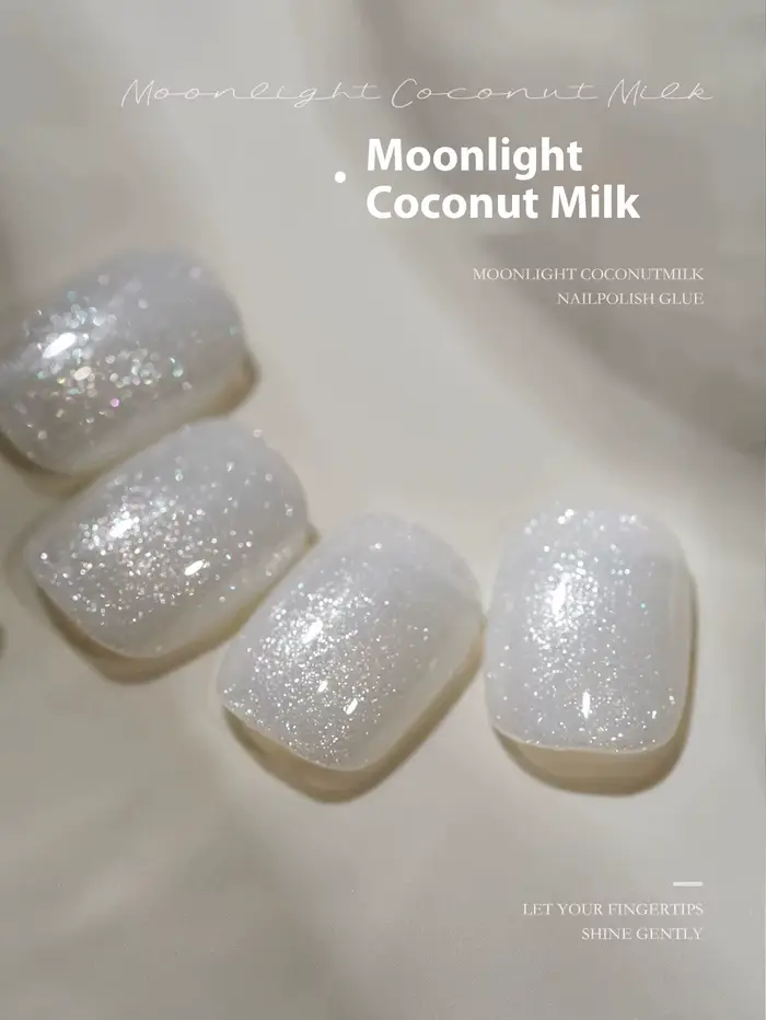 MIANEL 2026 Été Lueur de Lune Lait de Coco Blanc Effet Œil de Chat Vernis à Ongles Gel Magnétique Brillant Nuit Incluant