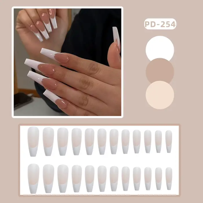 Faux ongles artificiels à tête carrée