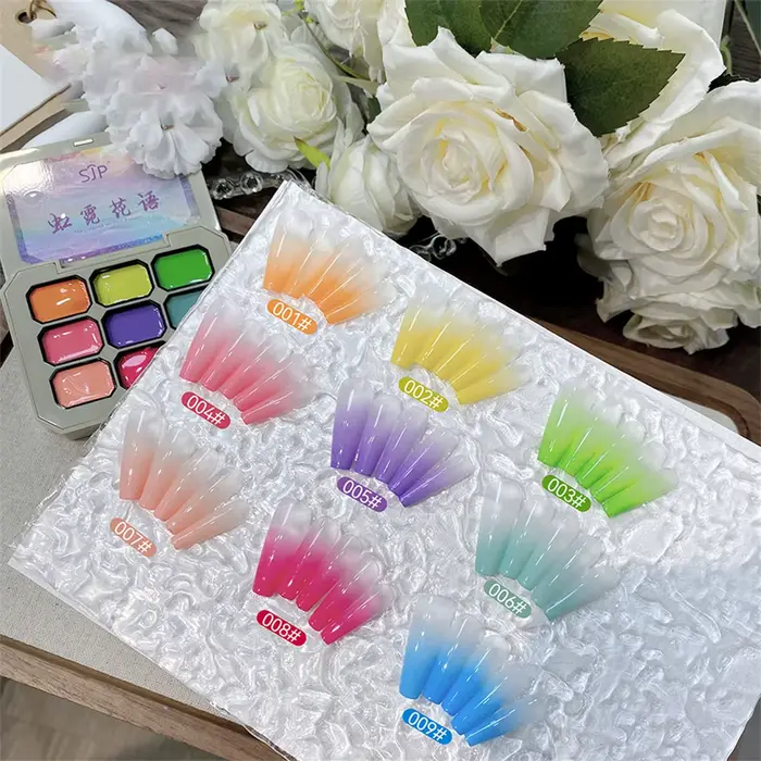 1pc Sjp 9 couleurs solide vernis à ongles pat gel peinture dégradé brillant gel nail art création décoration salon bricolage été populaire