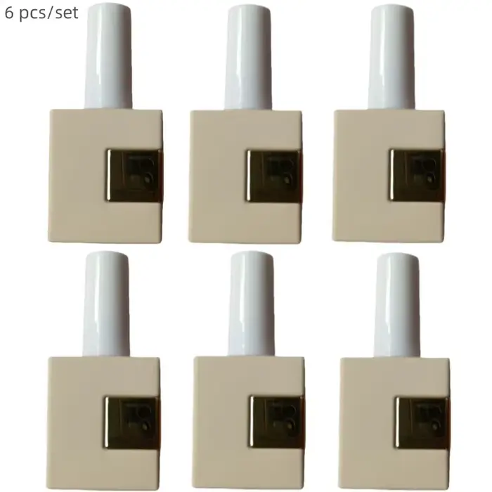 6 flacons en verre vides de 12 ml avec couvercle à brosse pour le remplissage de vernis à ongles et