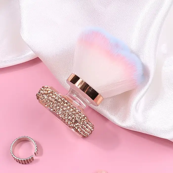 Brosse à tête de Rose en diamant pour Nail Art, pour enlever la poussière des ongles, outil de netto