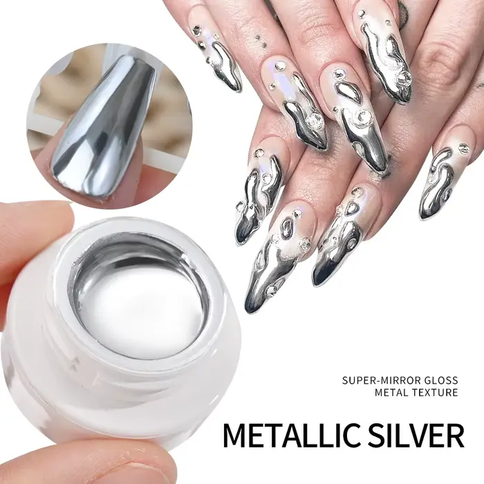 Vernis à ongles métallique argenté/or