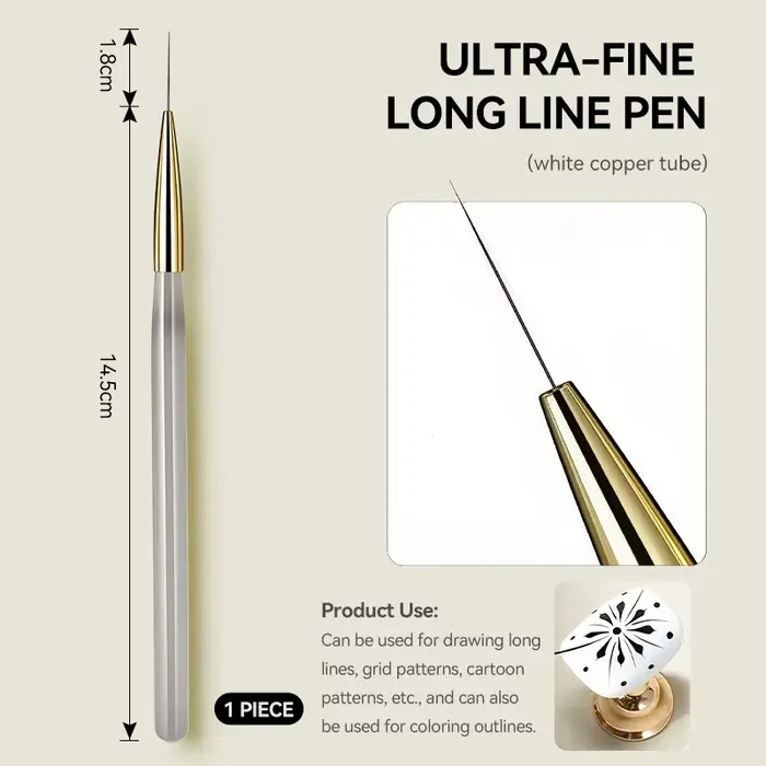 Brosse professionnelle pour Nail Art, pointe de peinture, dessin, sculpture, stylo à points, doublur