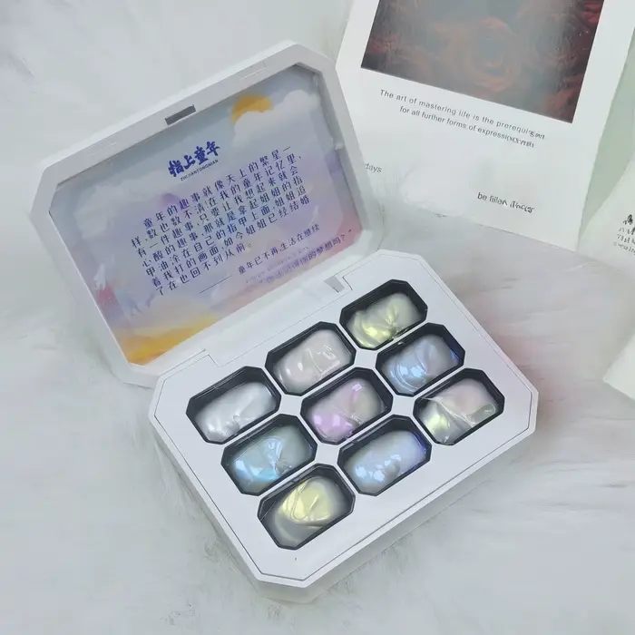 Nouveau gel à ongles solide populaire en 9 couleurs, gel à texture de rêve dégradée, gel de luminoth