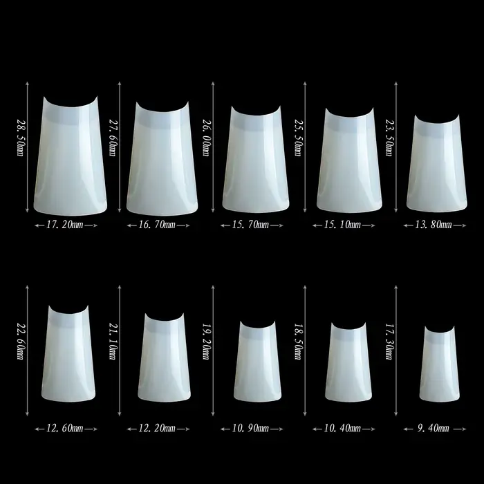 500 faux ongles uniques en forme de bec de canard français pour ongles en acrylique et gel UV, usage