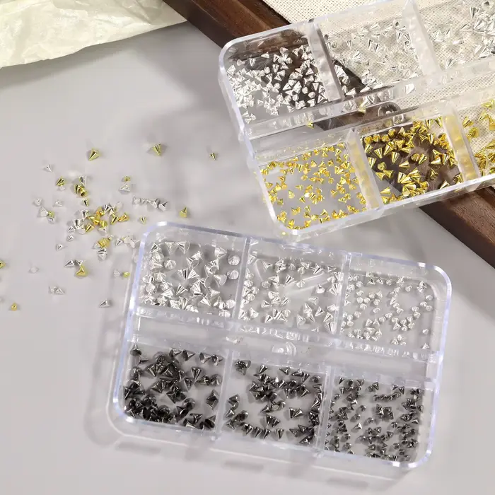 Rivets pour Nail Art de Style Punk noir et argent