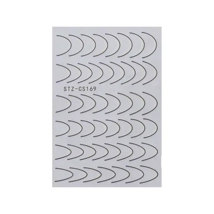 Feuilles Autocollantes à Motif Géométrique de Style Français pour Ongles, Décalcomanies de Manucure,
