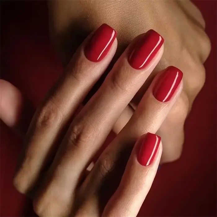 24 pièces/ensemble Simple moyen Long presse sur Nail Art couverture complète couleur unie tête carrée portant des faux