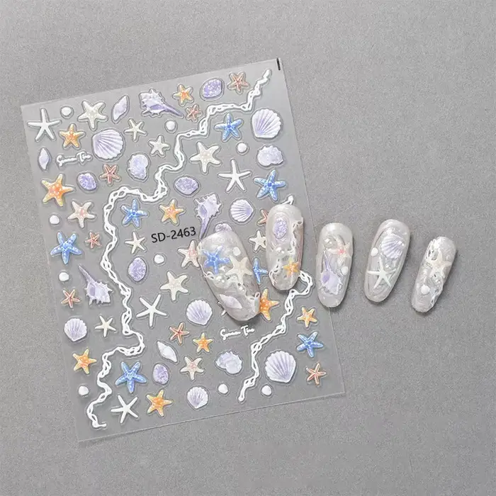 Autocollants pour ongles en coquillage d'étoile de mer