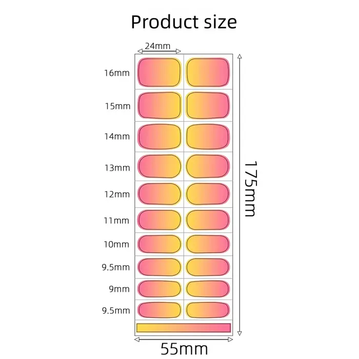 Autocollants pour ongles en gel semi-durci
