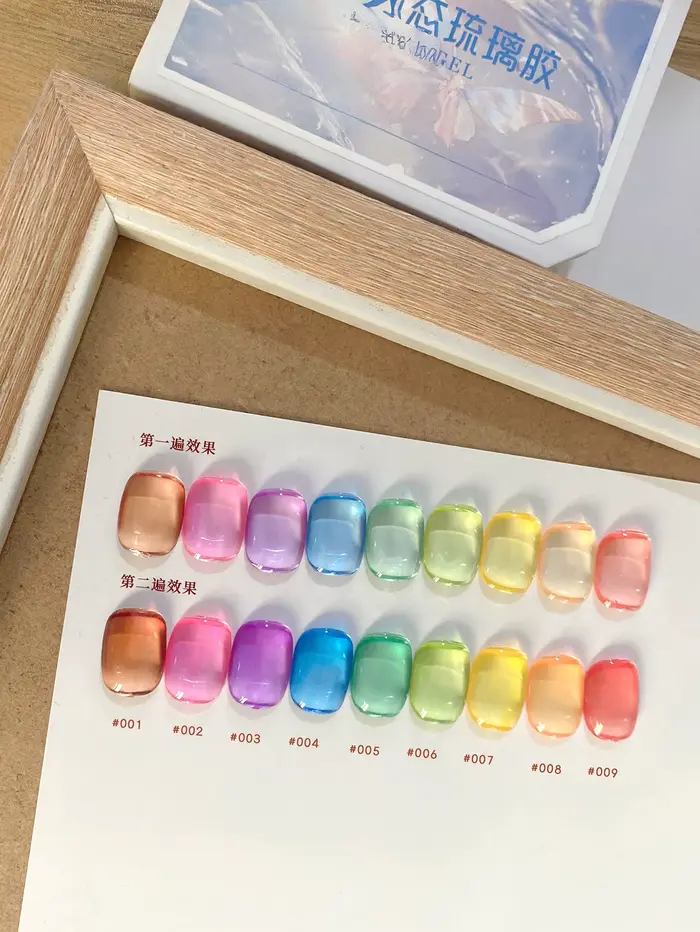 9 couleurs printemps/été solide vernis à ongles glace gelée transparente Dopamine verre bonbons arc-en-ciel Macaron