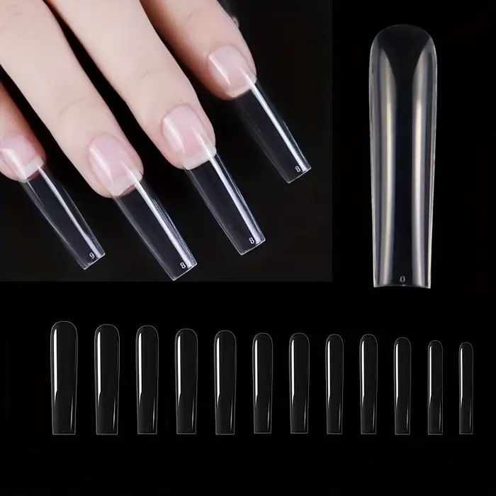 Extra Long carré couverture complète ongles conseils 240 pièces clair couverture complète faux ongle