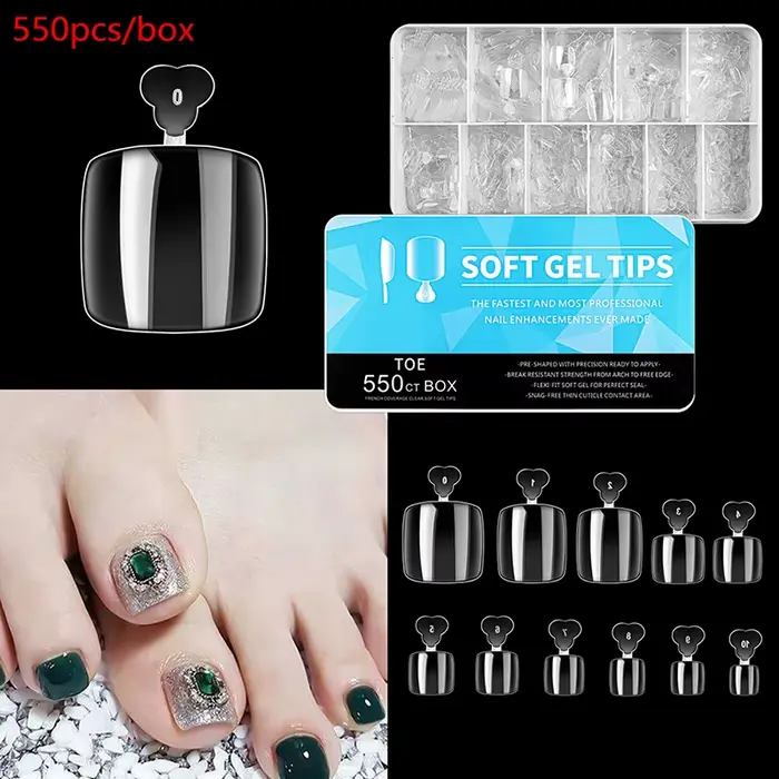 Faux Ongles à Couverture Complète, Ultra-Mince, Transparents, à Pression sur Pied, N64.Soft, en Gel