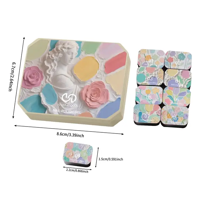 Duolingdai Kit Complet de Gel Peinture à l'Huile Macaron 9 Couleurs - Gel Peinture à l'Huile Macaron