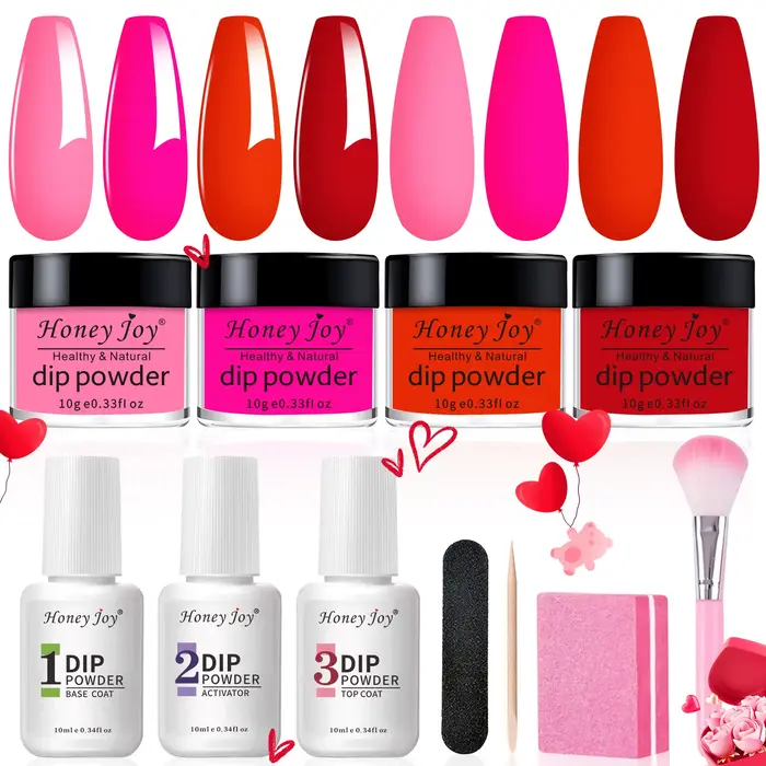 Kit de poudre à tremper pour ongles, ensemble de poudre à tremper acrylique avec activateur de couch